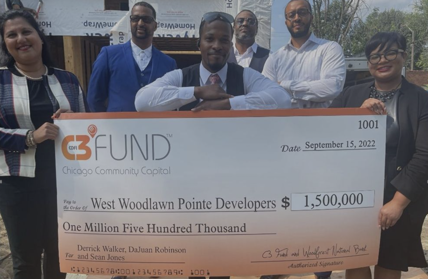 C3 Fund Receives $1.5 Million from Woodforest National Bank to Support BIPOC Developers Entering New Construction